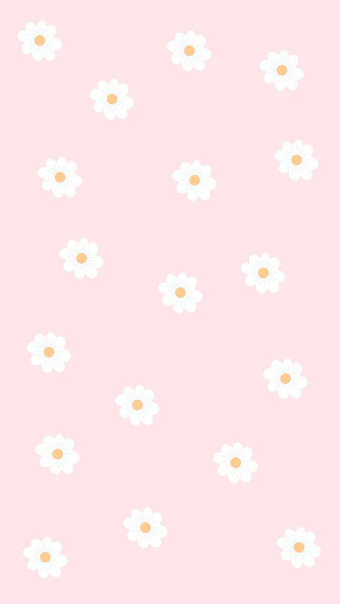 Pink Kawaii Flower Seamless Pattern Background