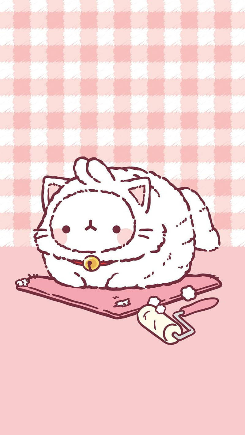 Pink Kawaii Molang As A Cat