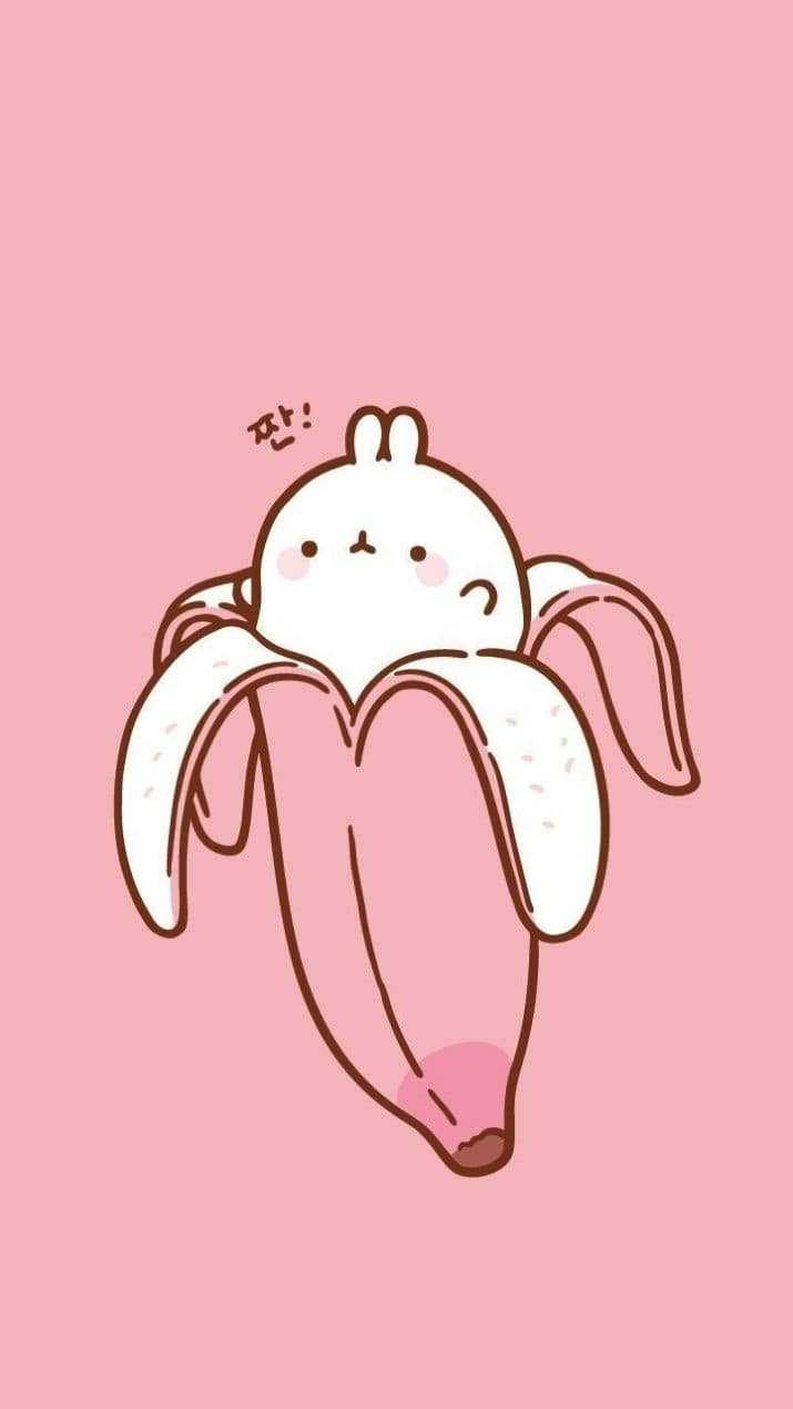 Pink Kawaii Molang Banana