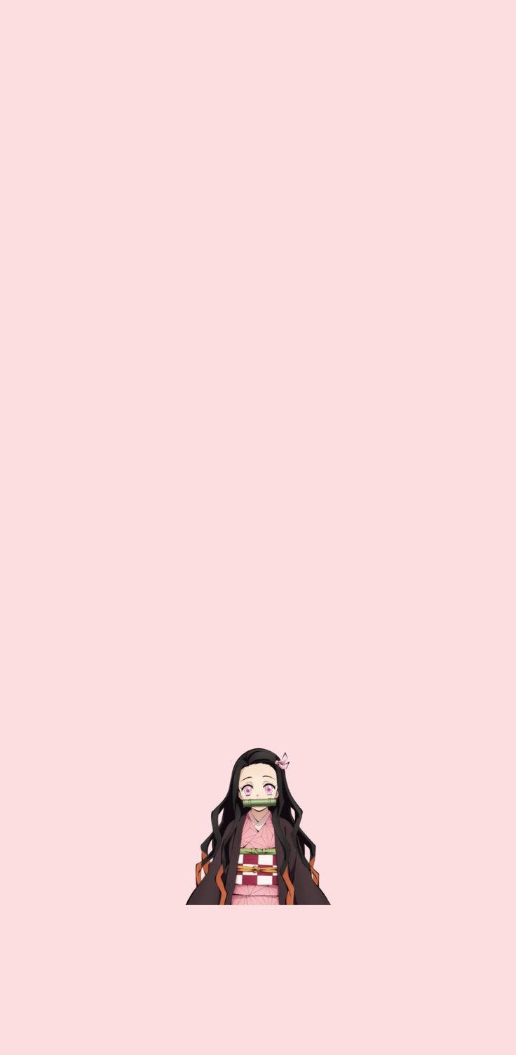 Pink Kawaii Nezuko Background