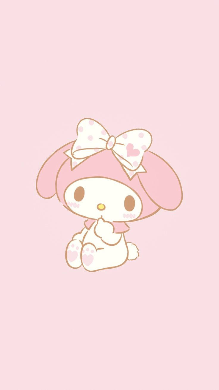 Pink Kawaii Sitting My Melody Background