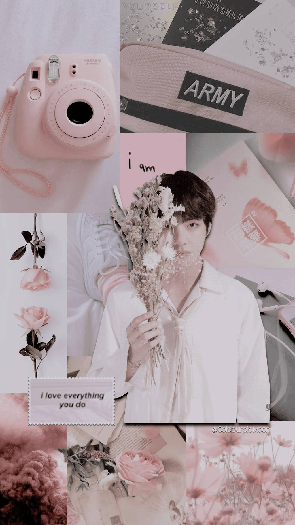 Pink Kim Tae-hyung Aesthetic Background