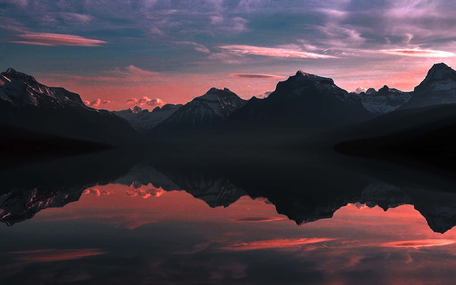 Pink Lake Mountain Aesthetic Background