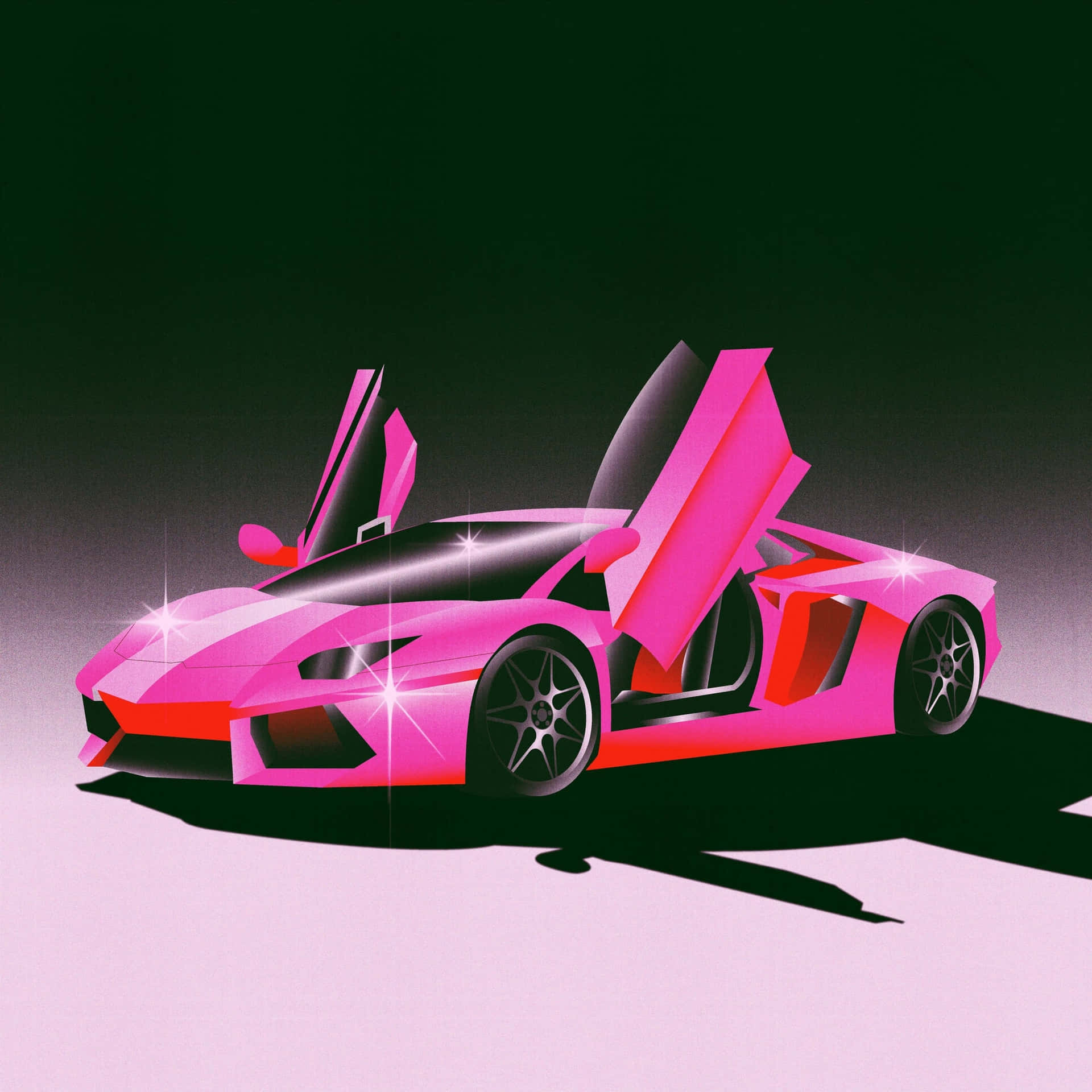 Pink Lamborghini Aventador Illustration