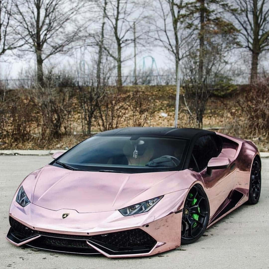 Pink Lamborghini Huracan Elegance Background