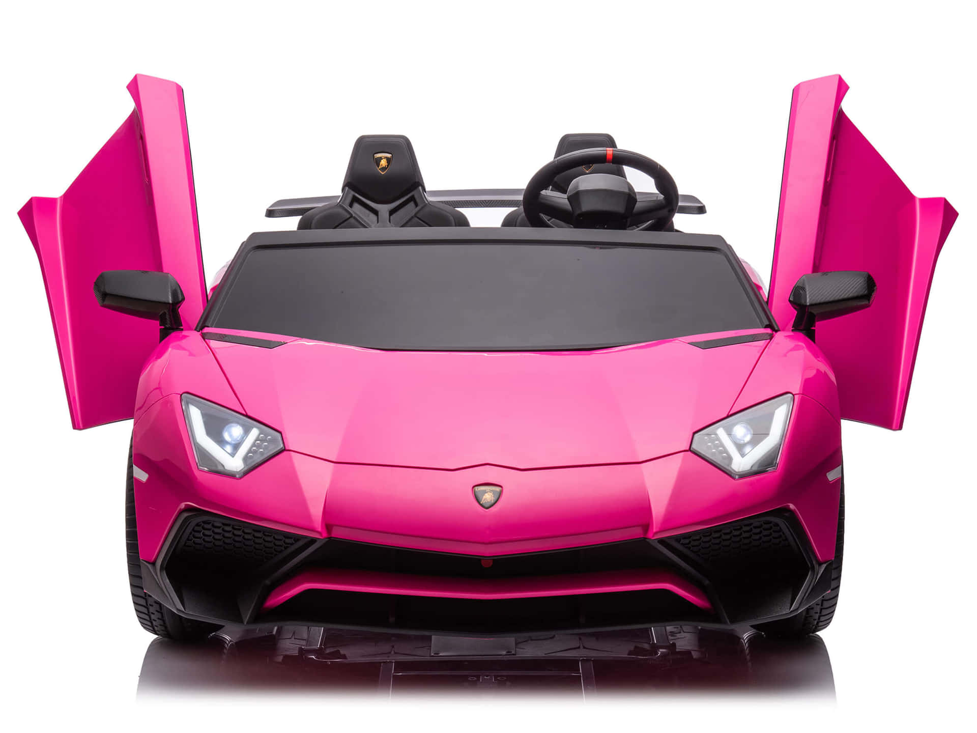 Pink Lamborghini With Doors Open Background