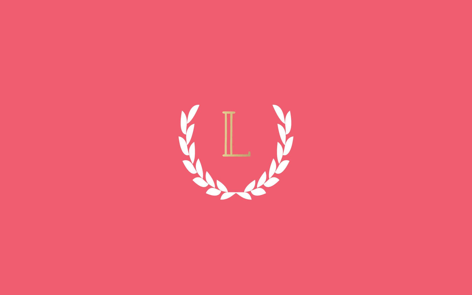 Pink Laurel Wreath Monogram Desktop Background