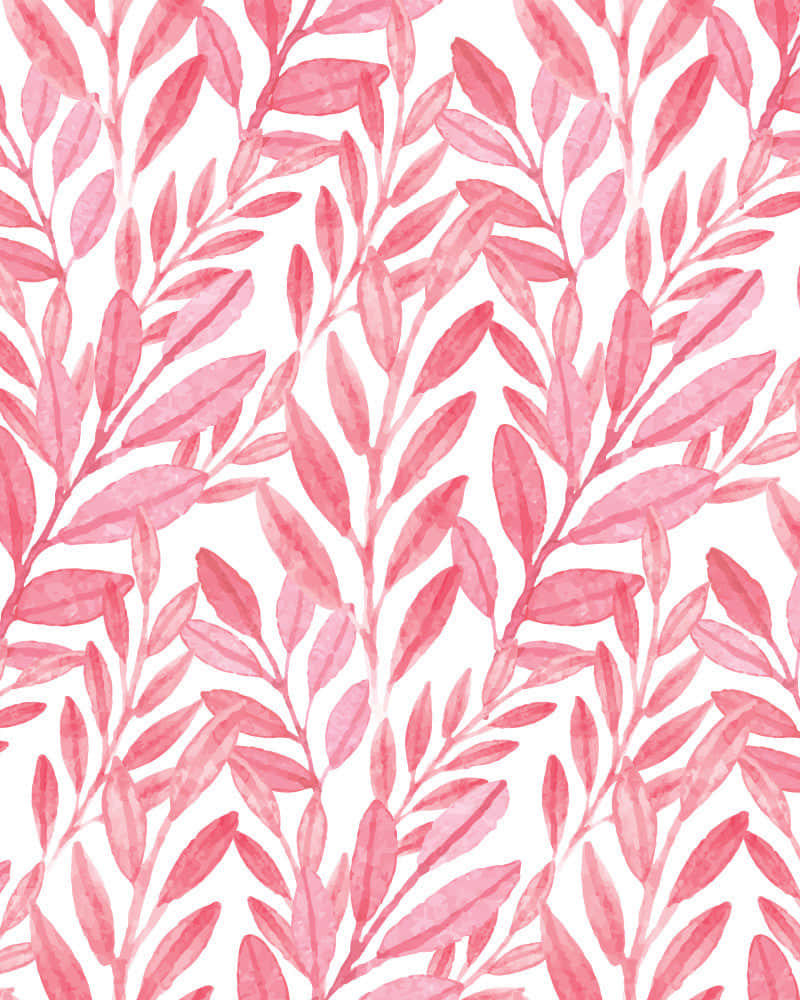 Pink Leaves On White Background Background