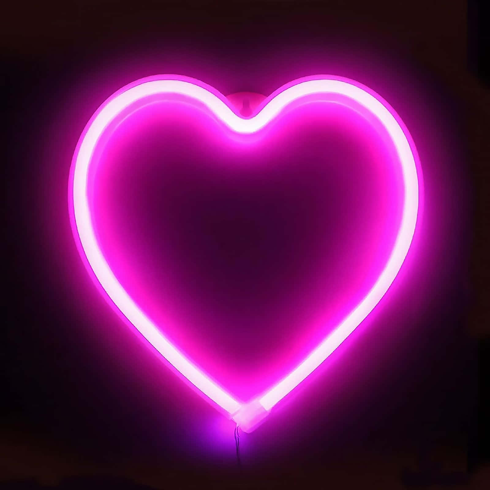 Pink Led Neon Heart Light Photograph Background