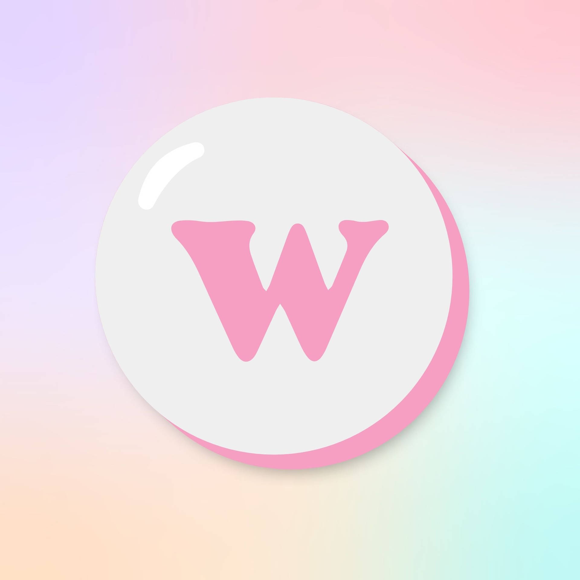 Pink Letter W Bubble Background