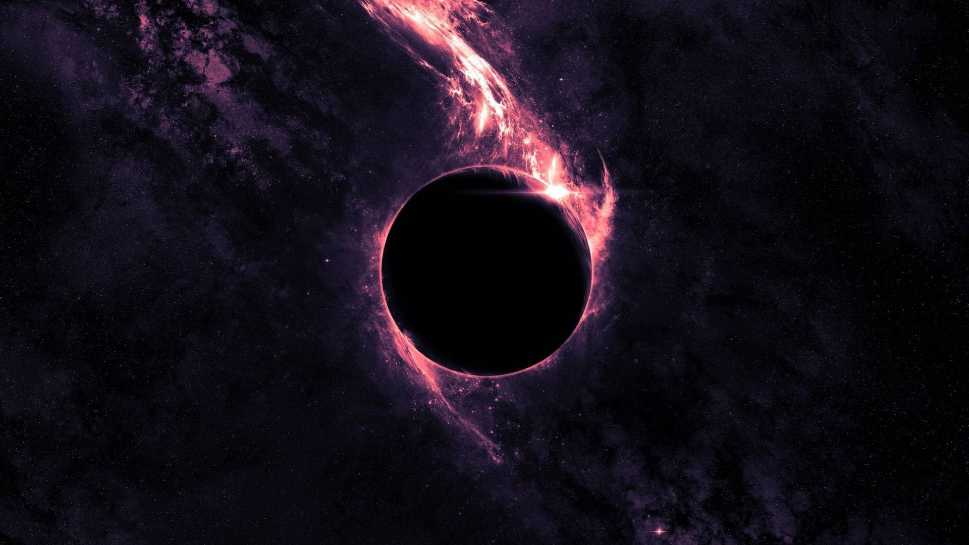 Pink Lights And Black Hole 1920x1080 Hd Space Background