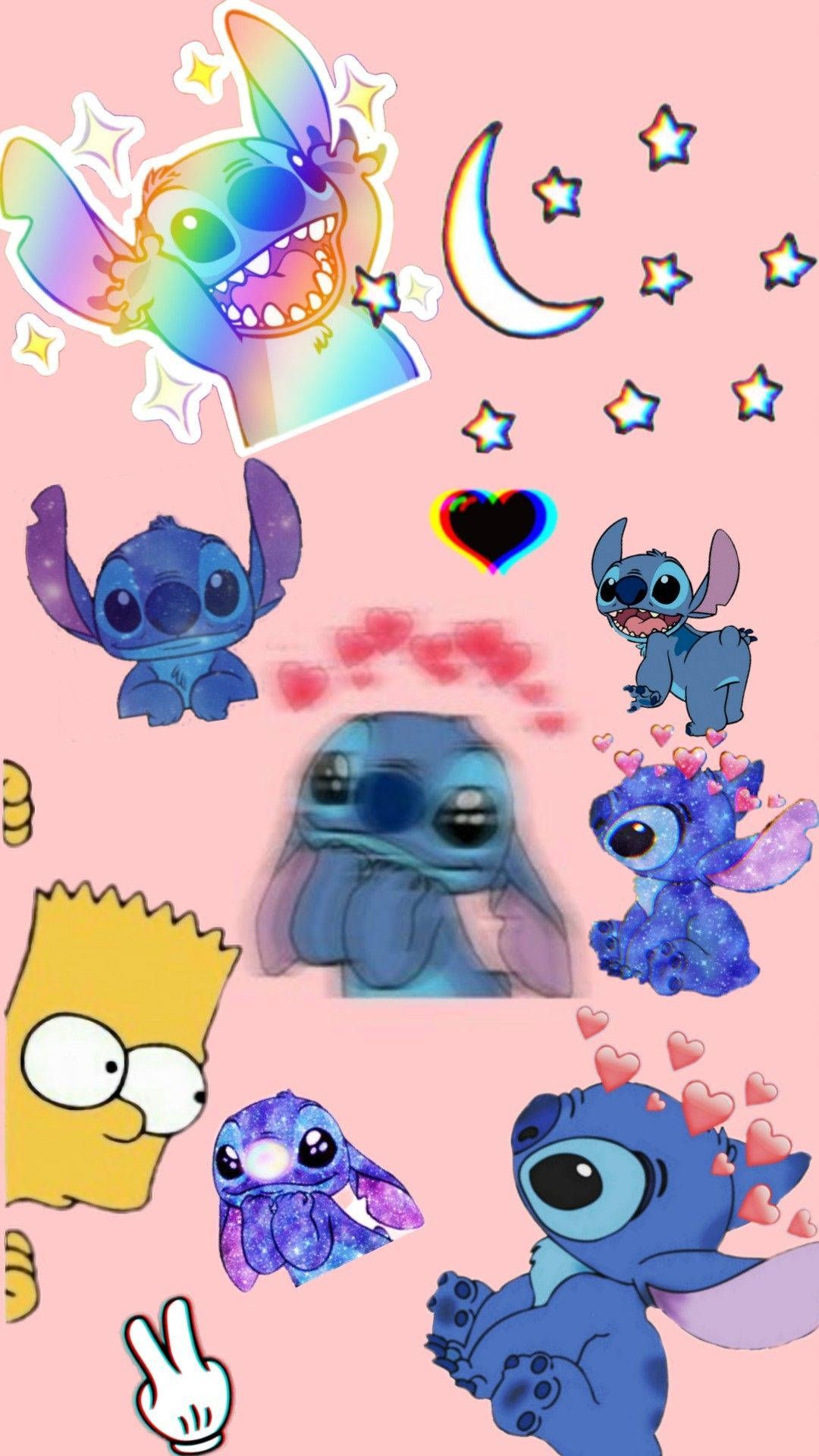 Pink Lilo And Stitch Iphone Collage Background