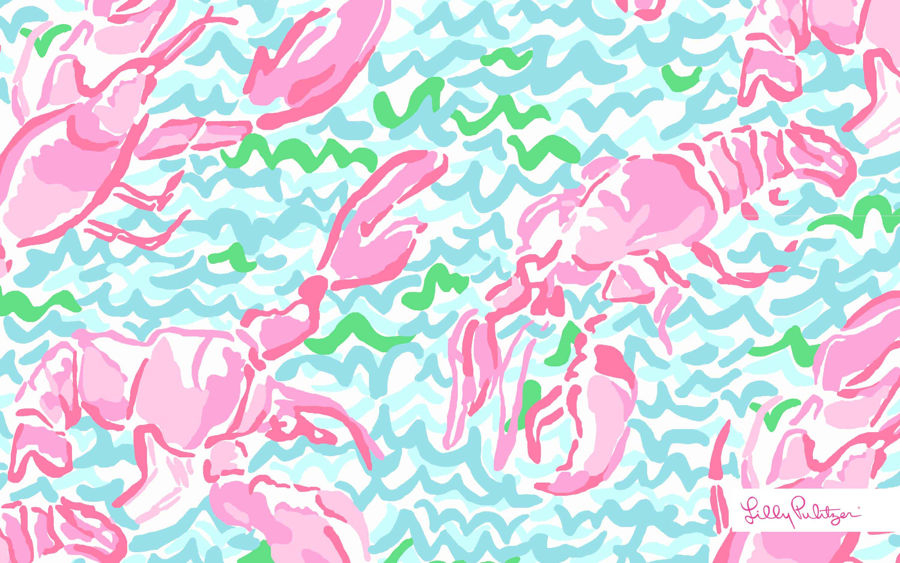 Pink Lobsters Lilly Pulitzer Desktop Background