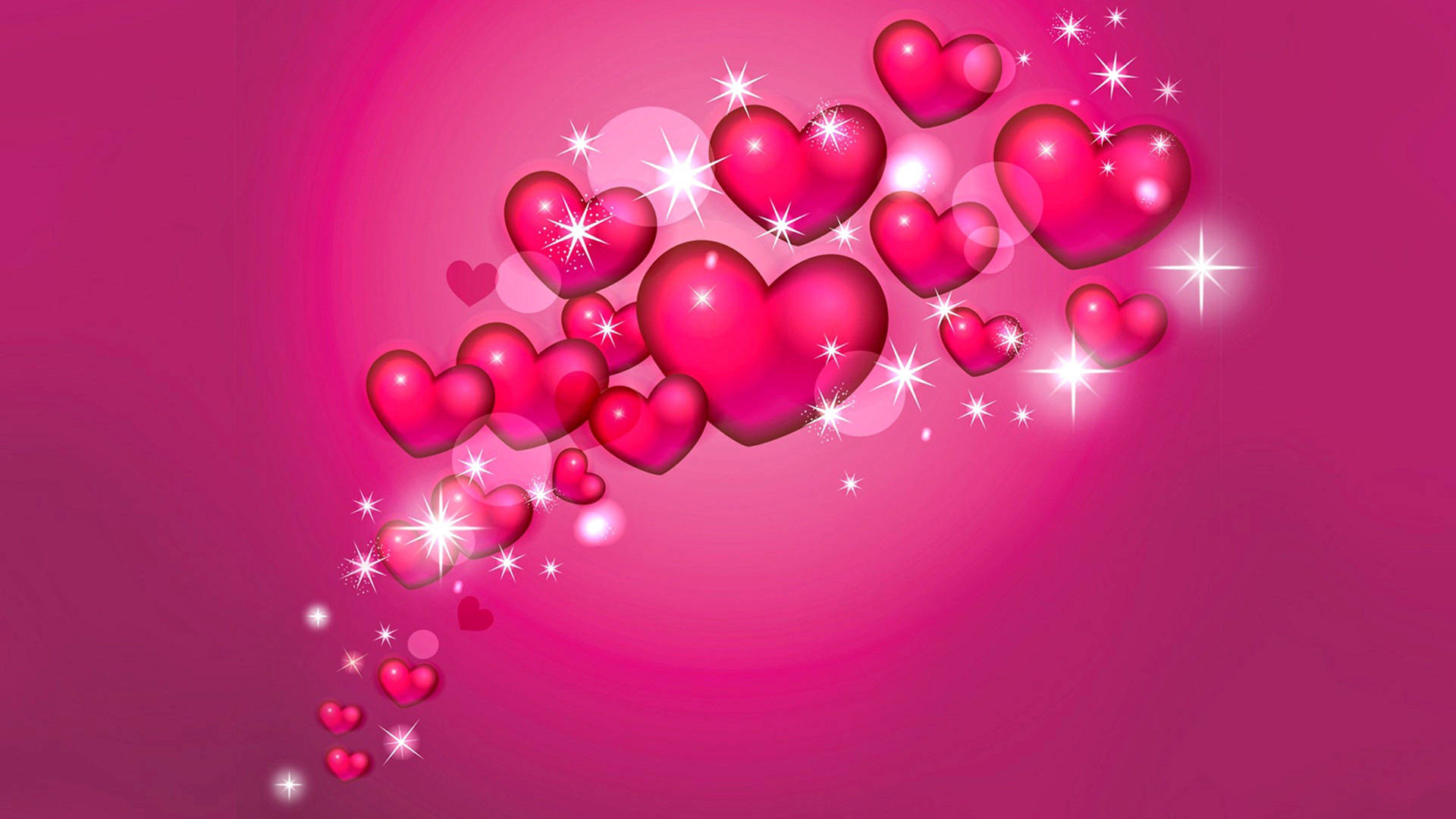Pink Love Heart Symbols Background