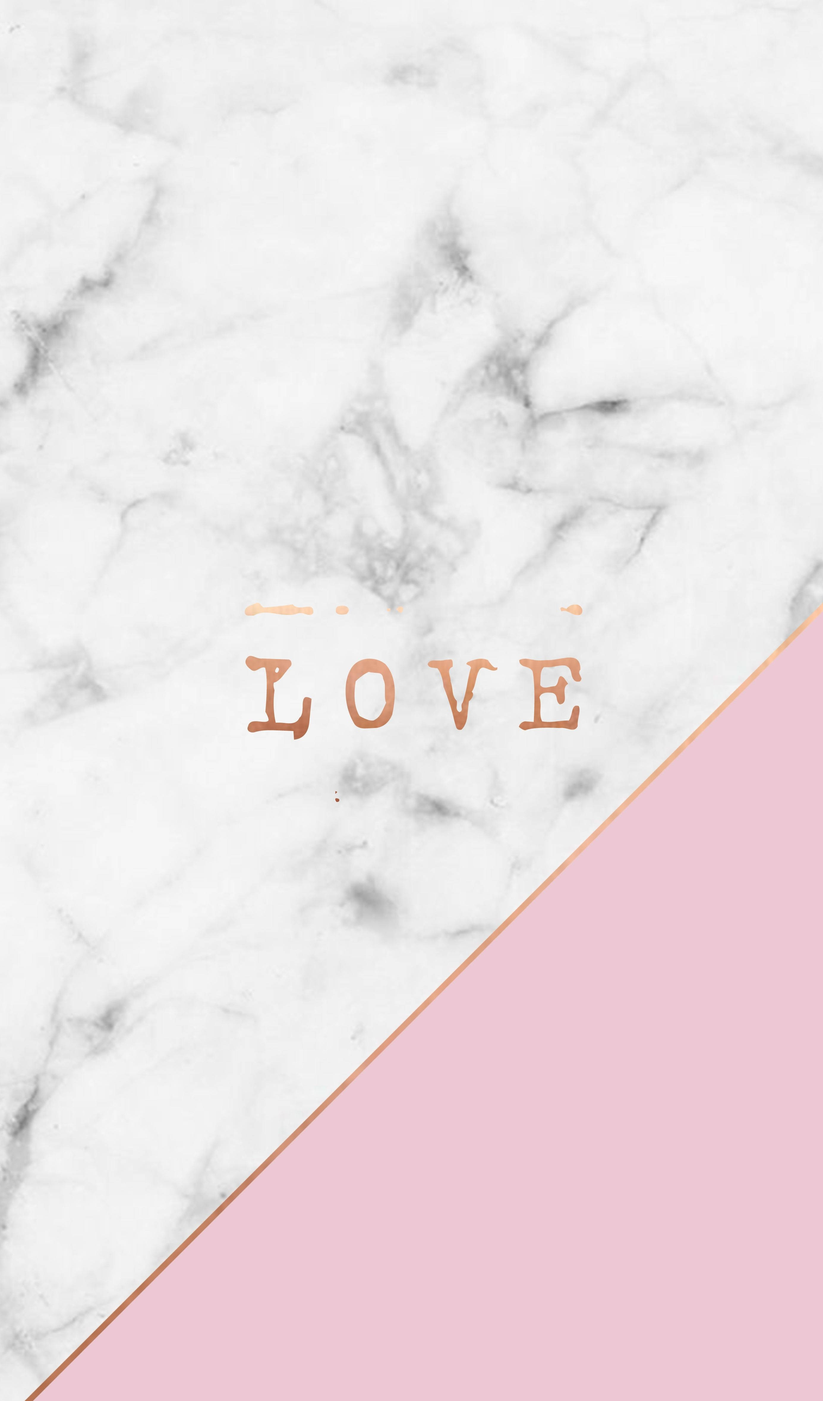 Pink Love On Black White Marble Iphone Background