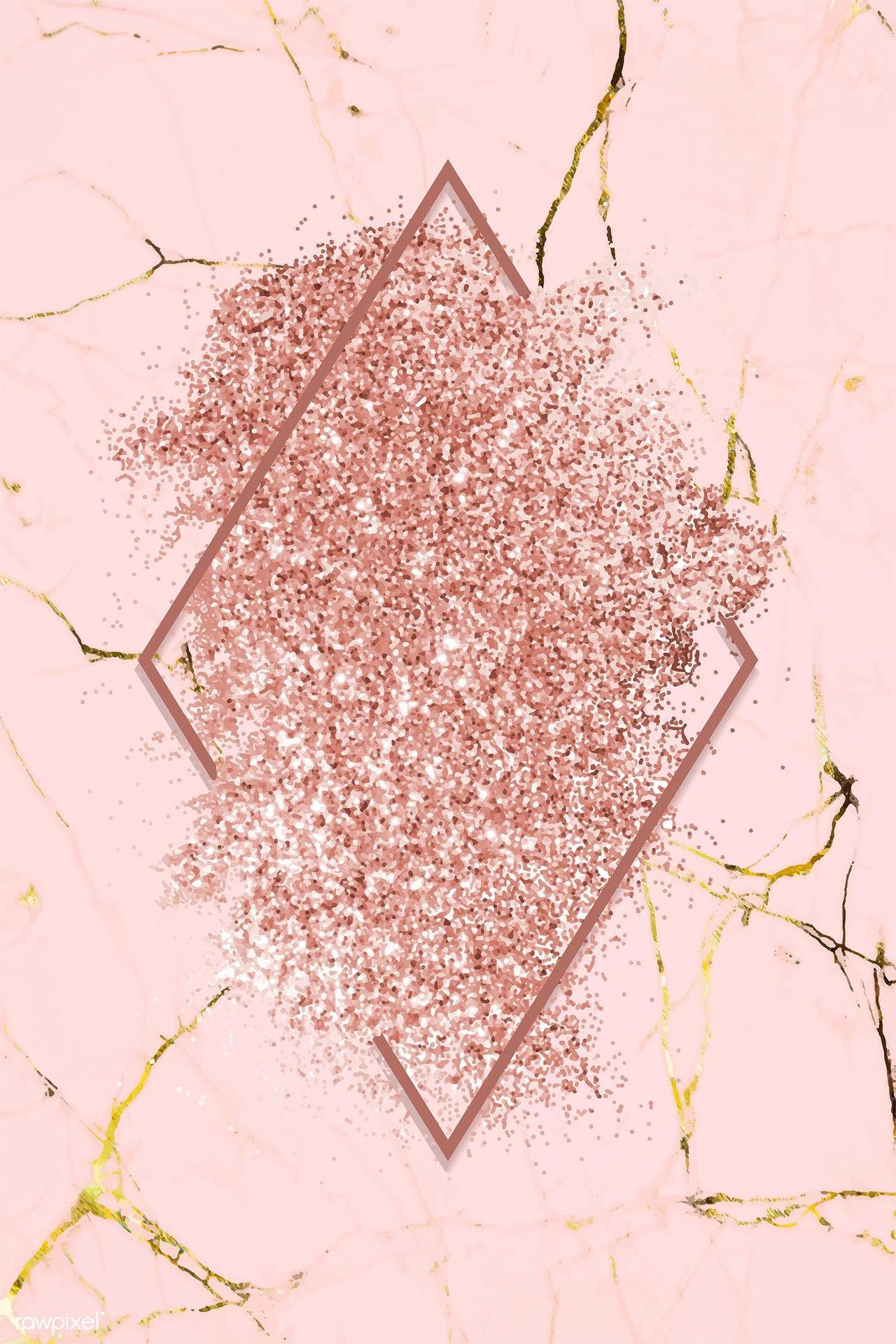 Pink Marble Diamond Glitters Background