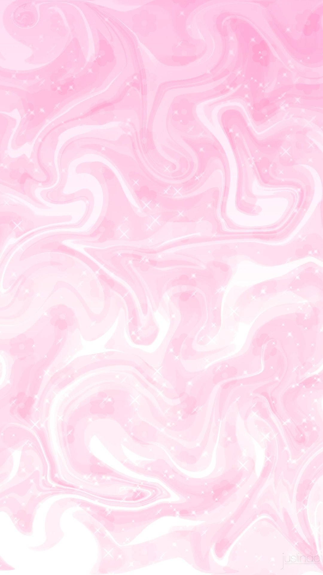 Pink Marble With White Sparkles Background