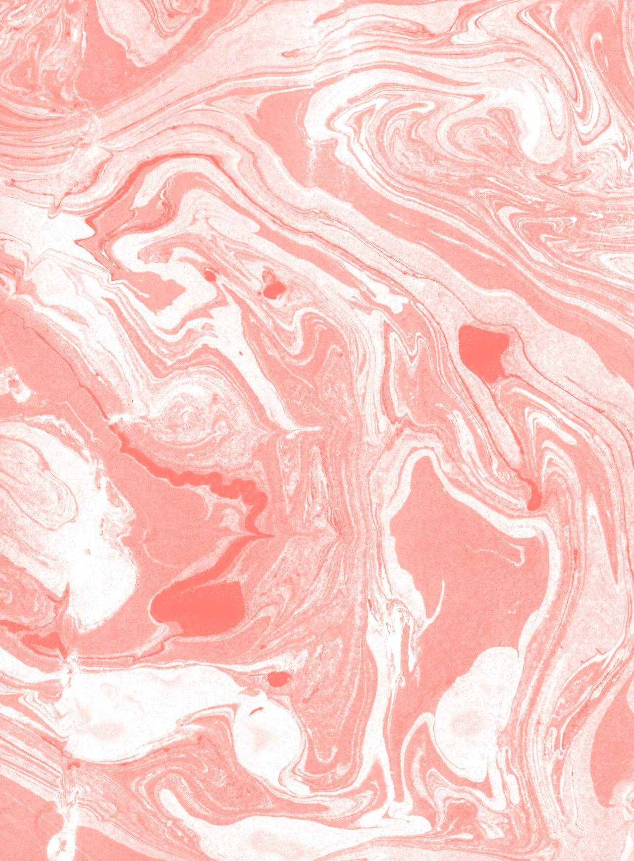 Pink Marble With White Swirls Background