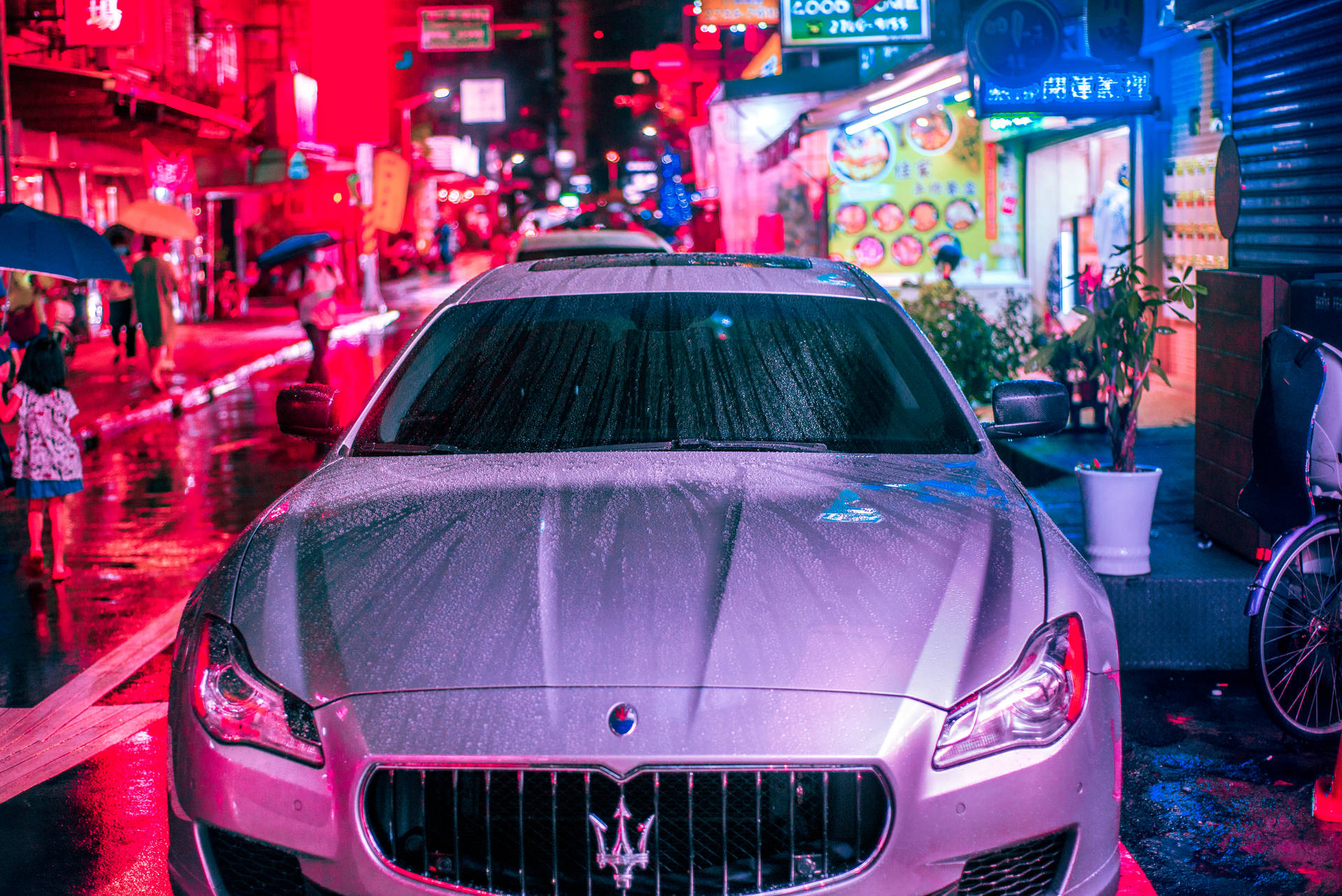 Pink Maserati Car Background