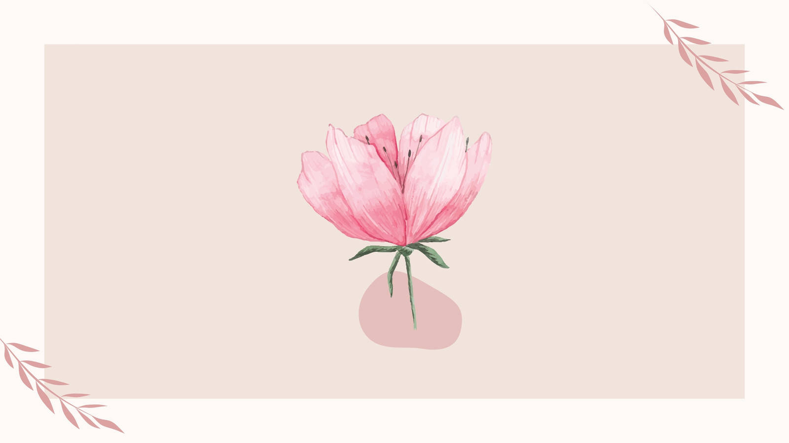 Pink Minimalist Flower Computer