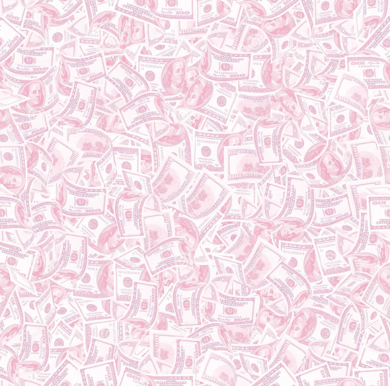 Pink Money Background With White Money