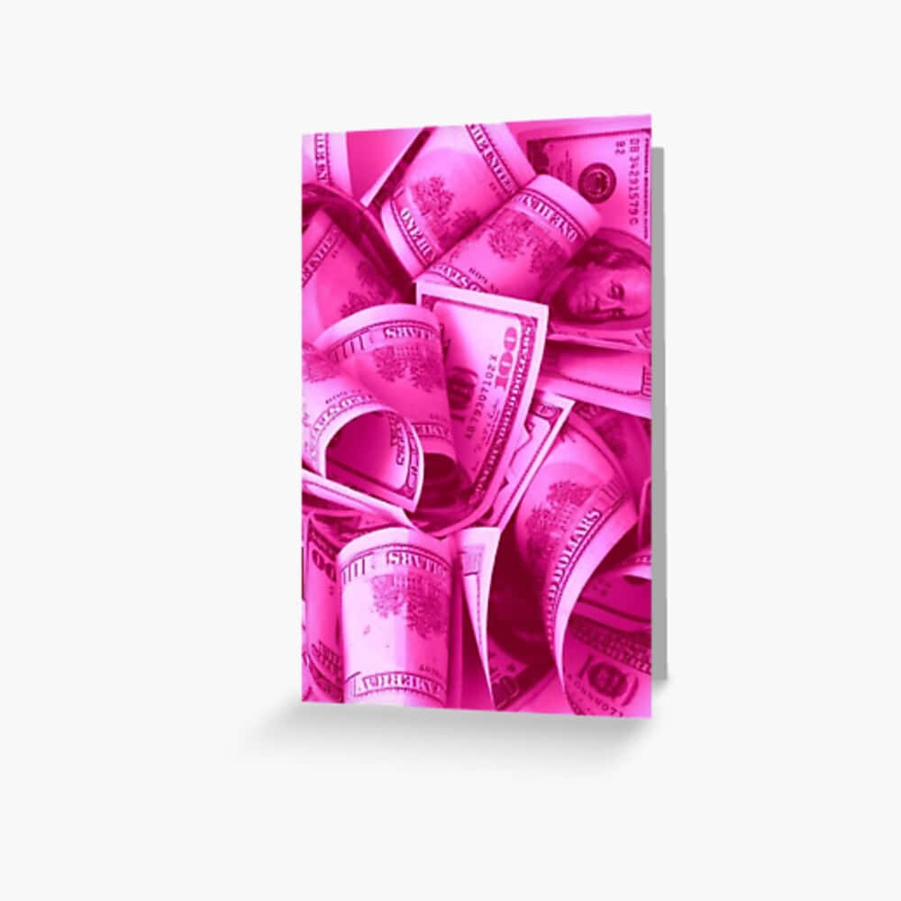 Pink Money Greeting Card Background