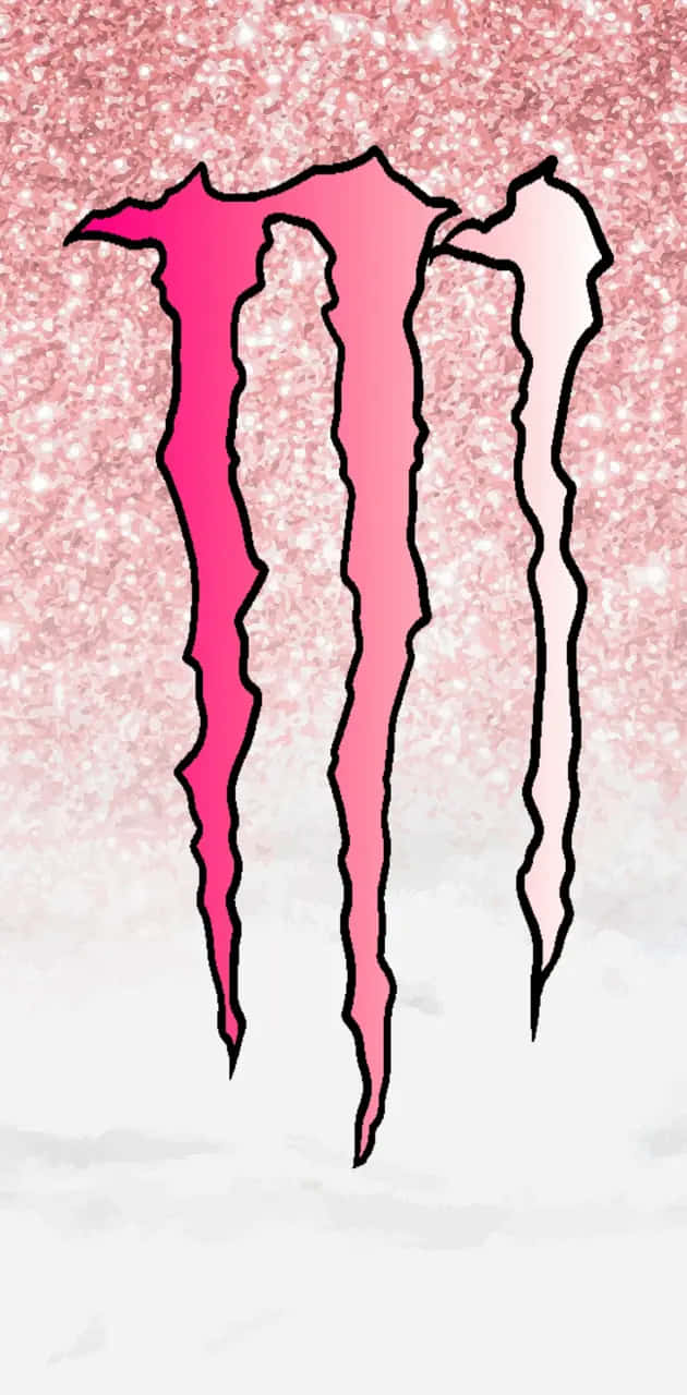 Pink Monster Energy Logo Sparkle Background Background