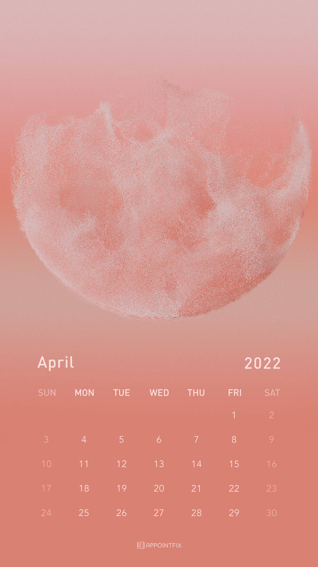 Pink Moon April 2022 Calendar Background