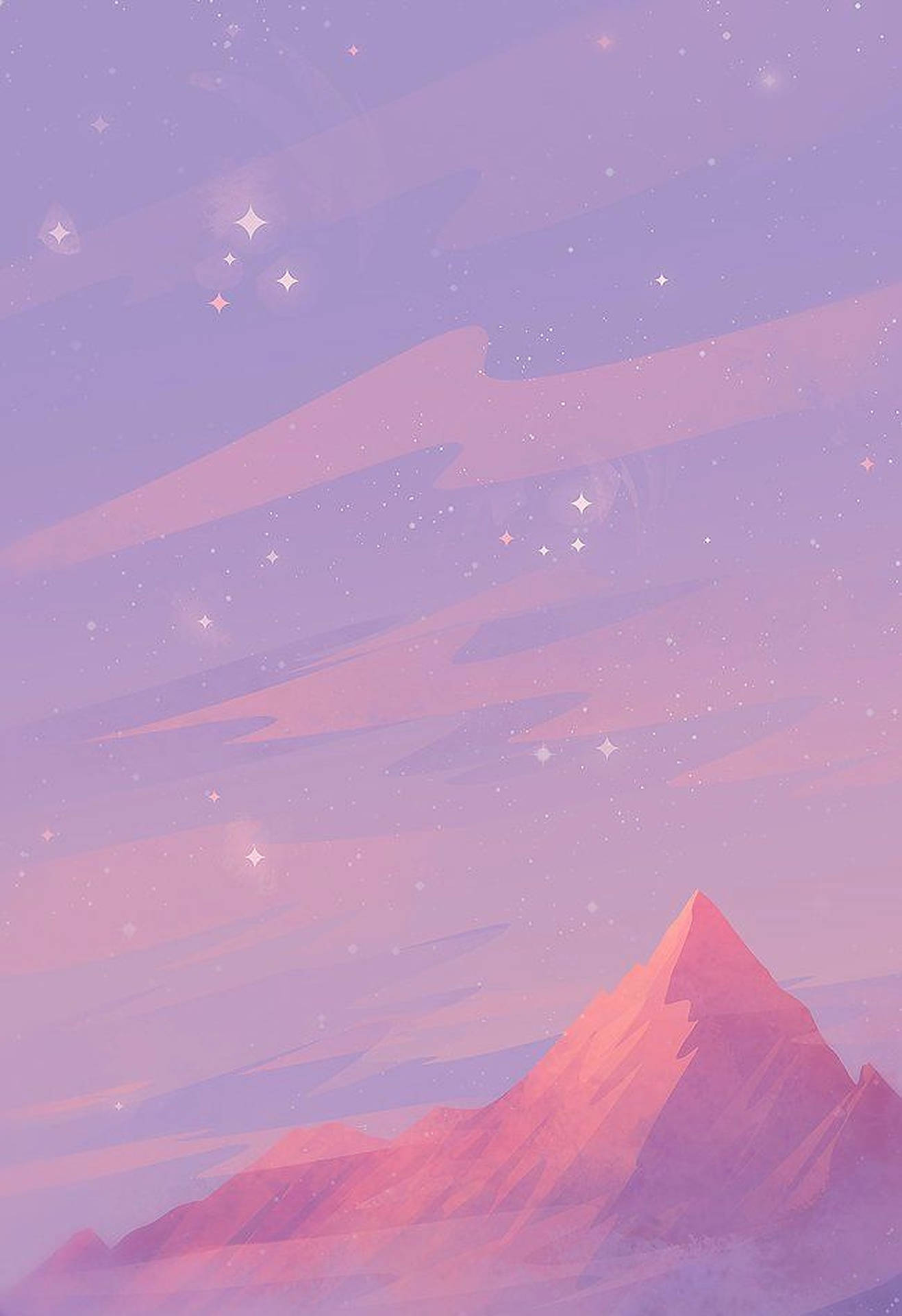 Pink Mountains On A Pastel Background Background