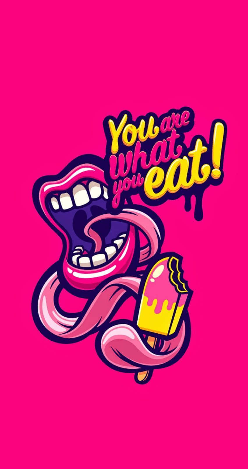 Pink Mouth Pop Art Phone Background