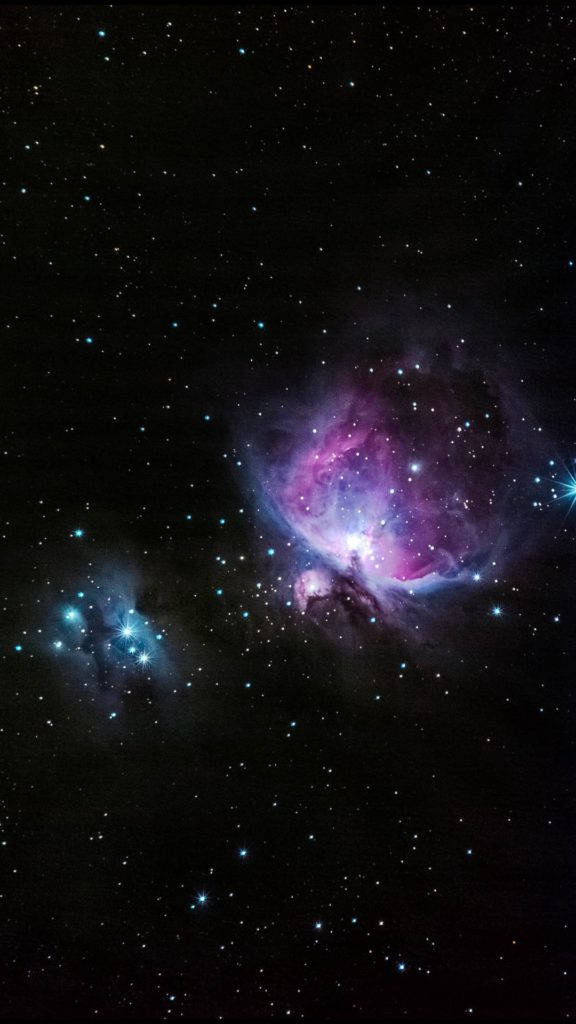 Pink Nebula In Blue Space Phone