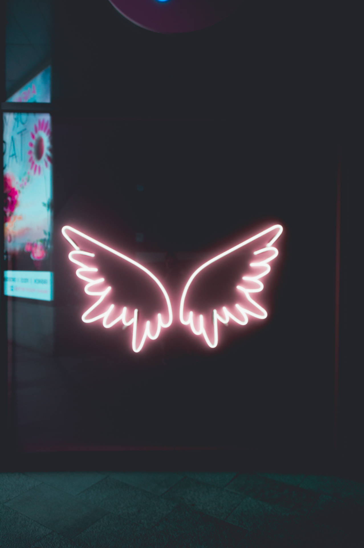 Pink Neon Wings Background