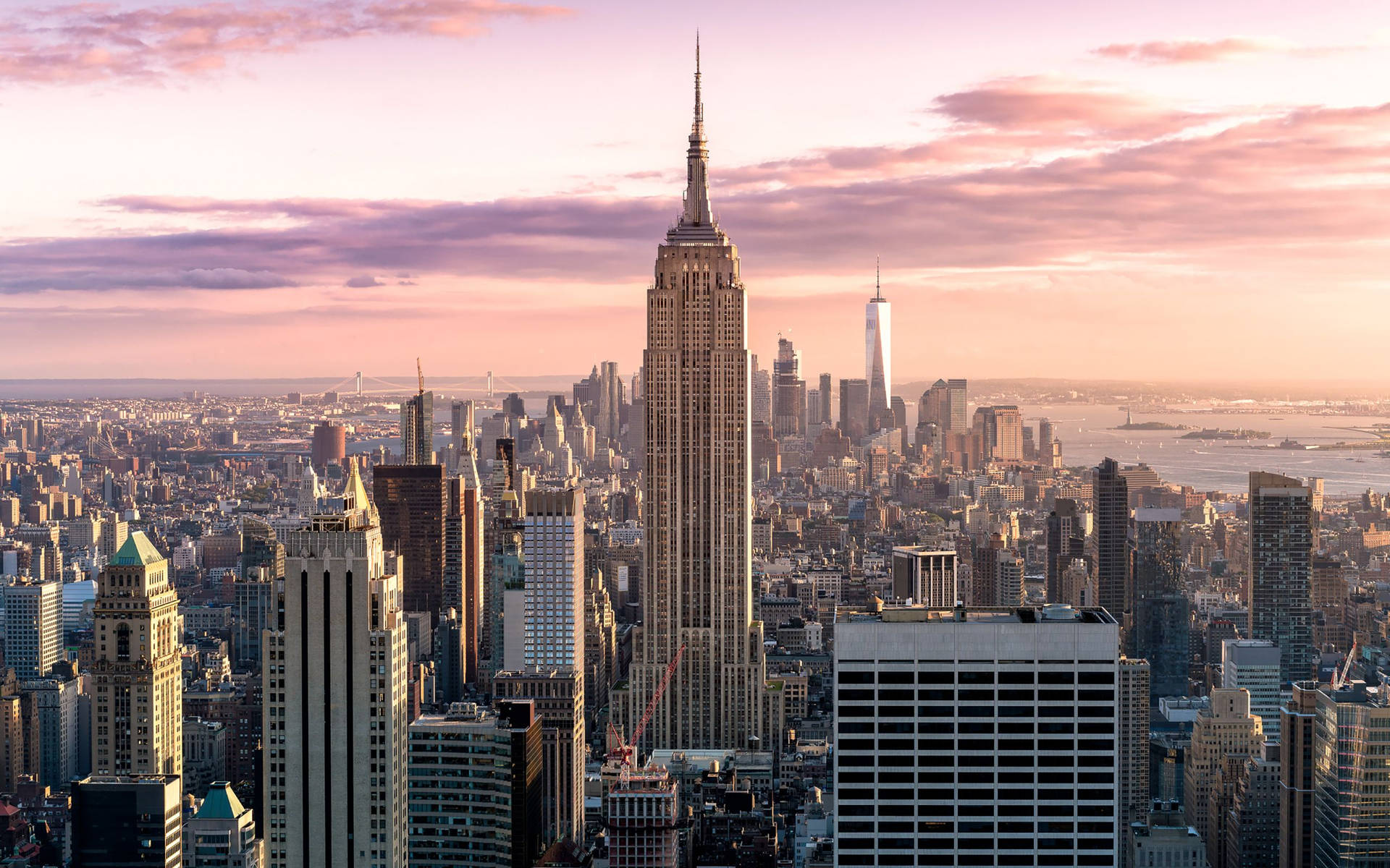 Pink New York Skyline Background