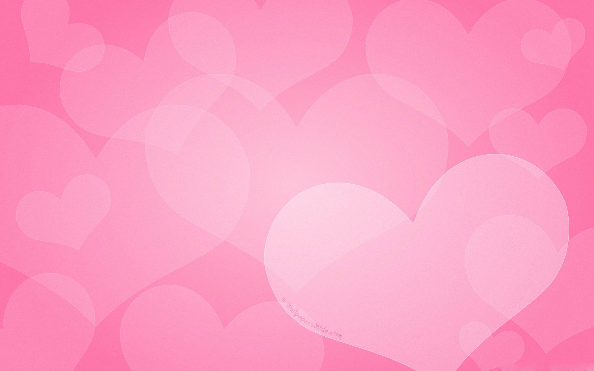 Pink Opaque Heart Valentines Desktop Background