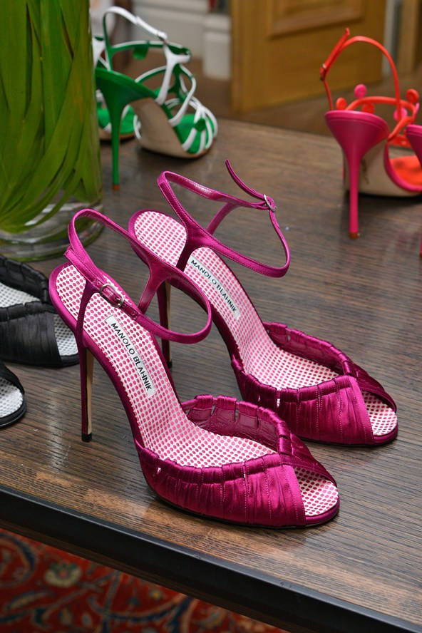 Pink Open-toe Manolo Blahnik Stilettos