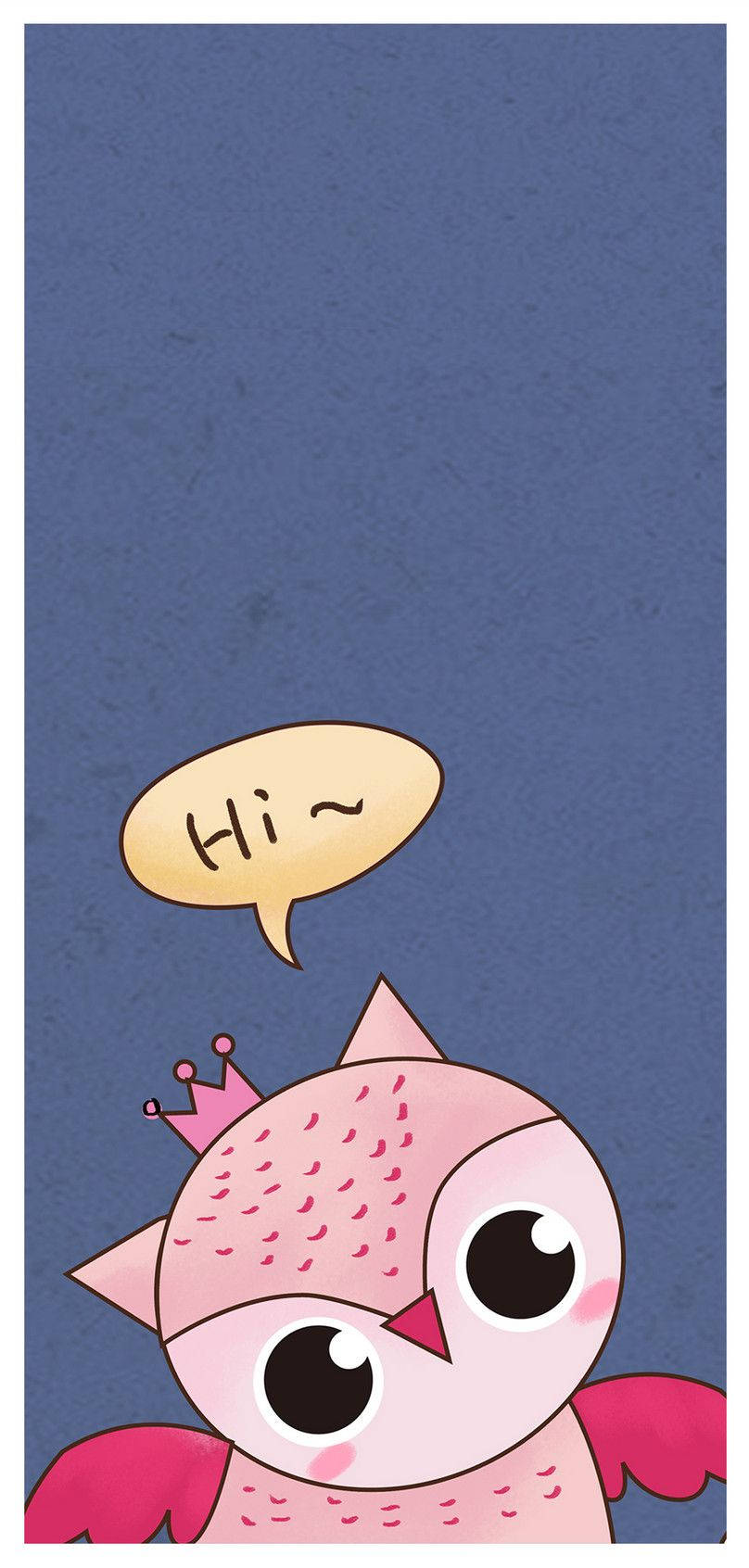 Pink Owl Cartoon Phone Background