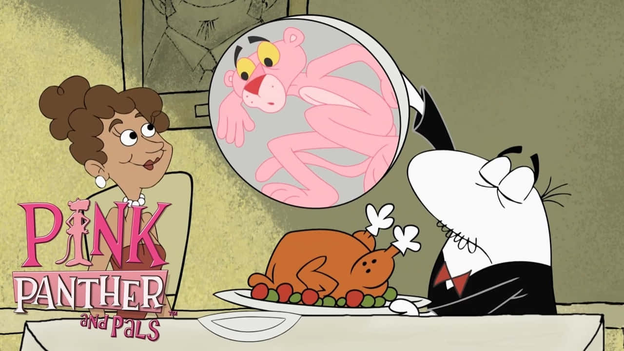 Pink Panther Animated Dinner Scene Background