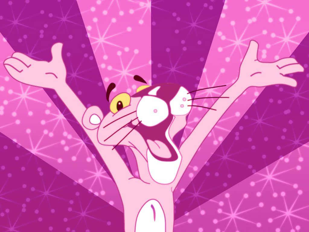 Pink Panther Joyful Pose Background