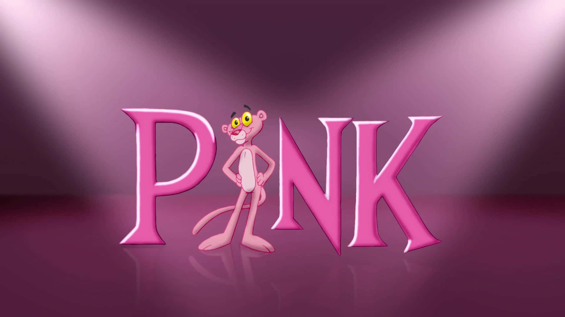 Pink Panther Logo With Character Background