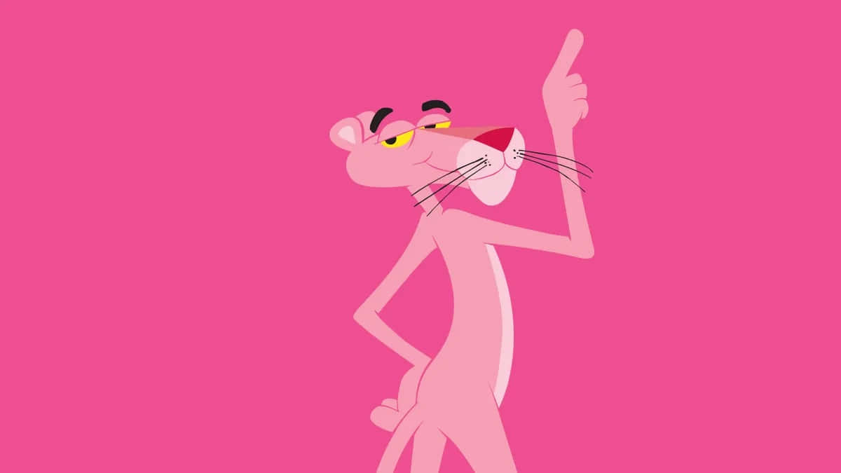 Pink Panther Pointing Up Background