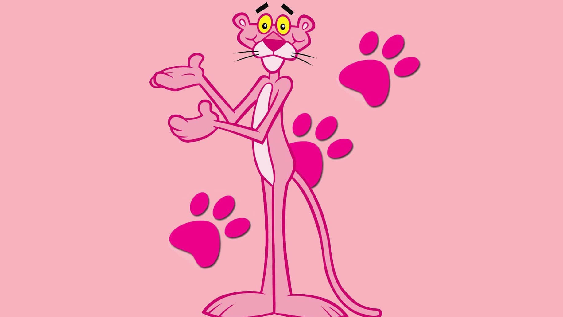 Pink Panther Posewith Paw Prints