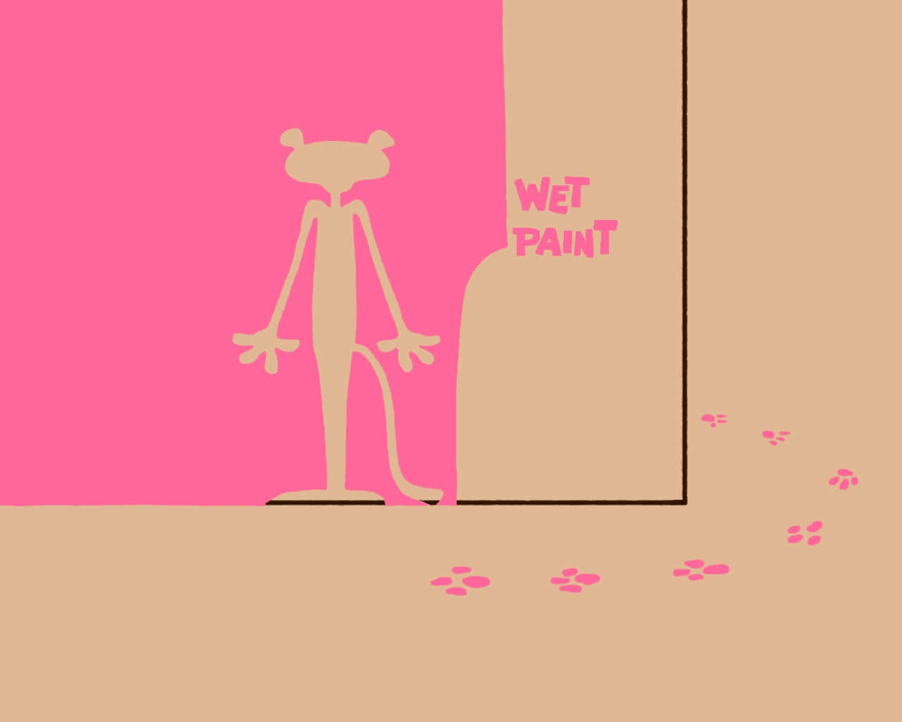 Pink Panther Wet Paint Mishap Background