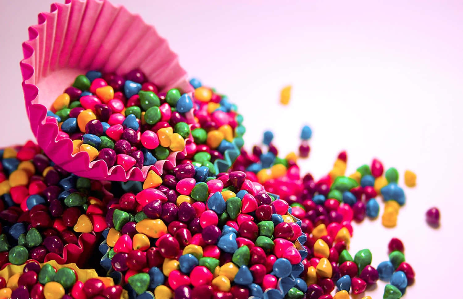 Pink Paper Cup Cute Candies Background