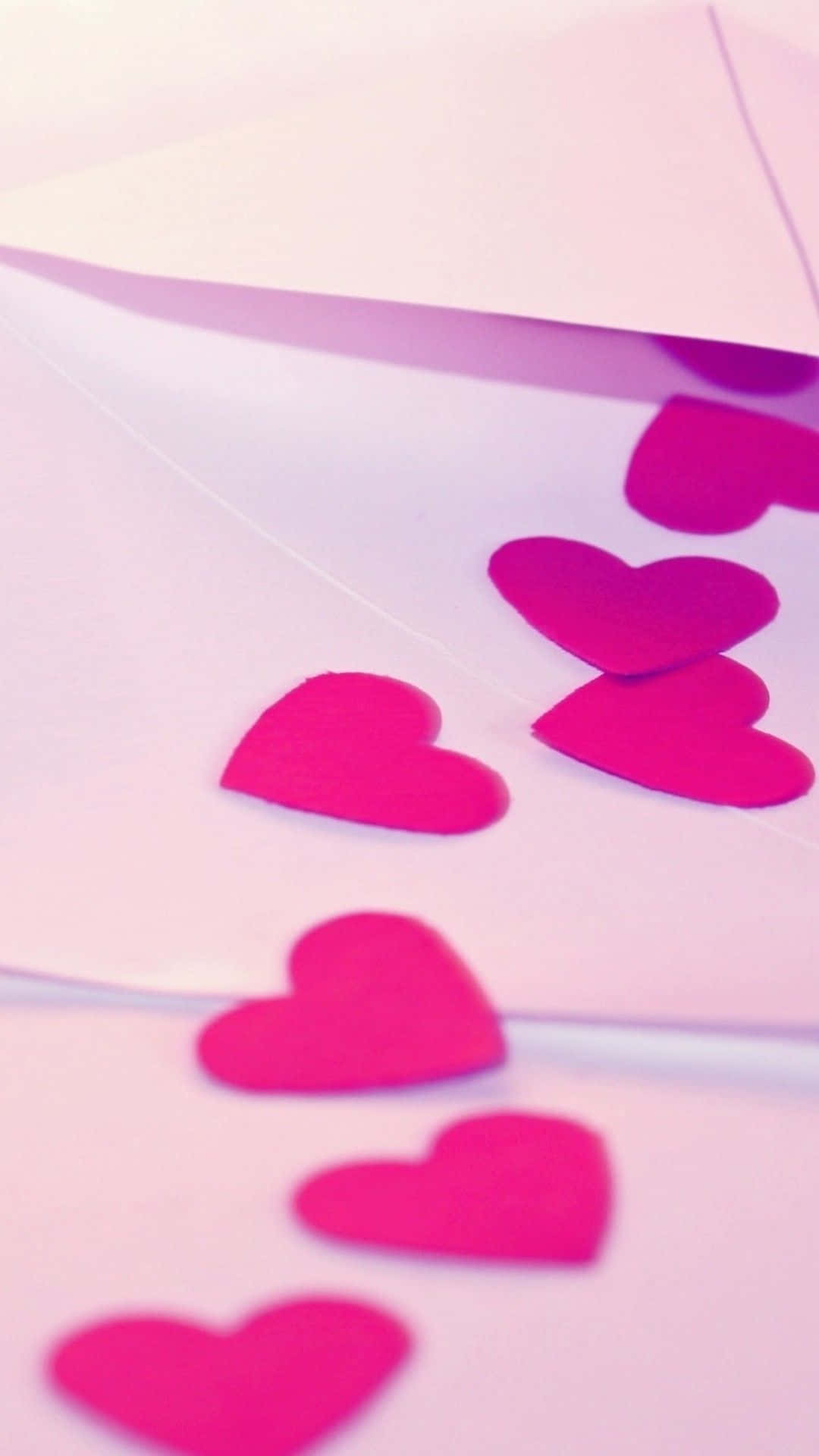 Pink Paper Hearts Girly Tumblr Background