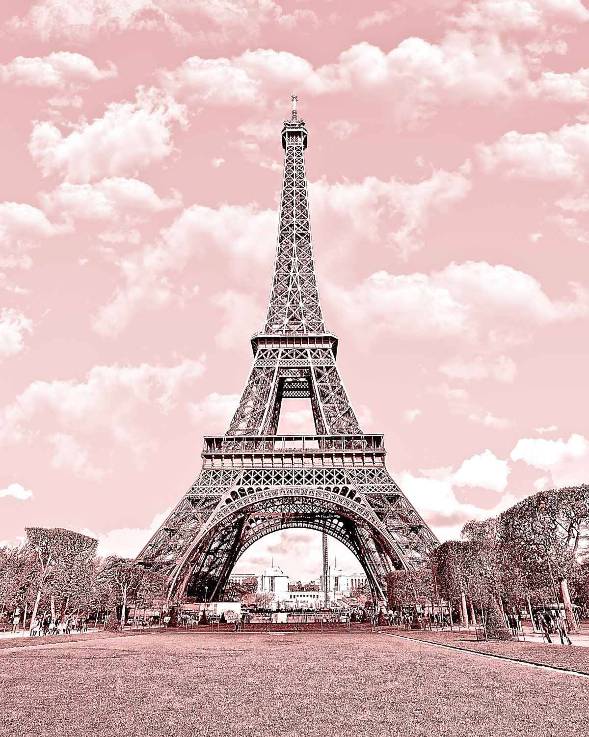 Pink Paris Clouds With Eiffel Tower