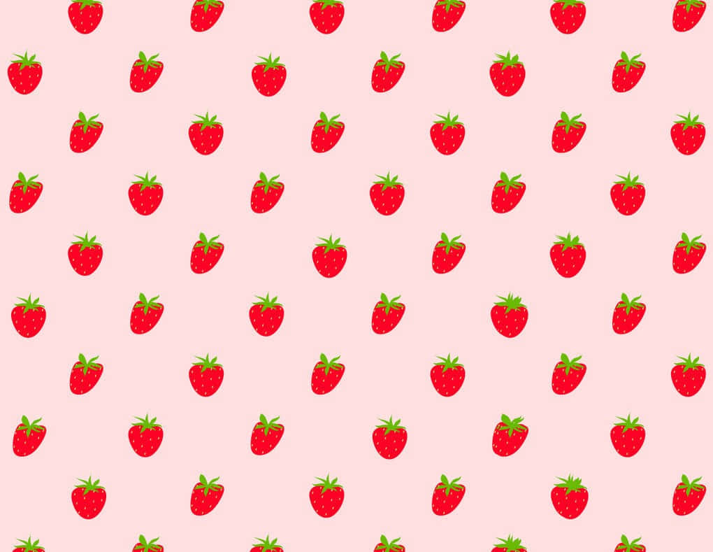 Pink Pastel Cute Strawberry Pattern Landscape