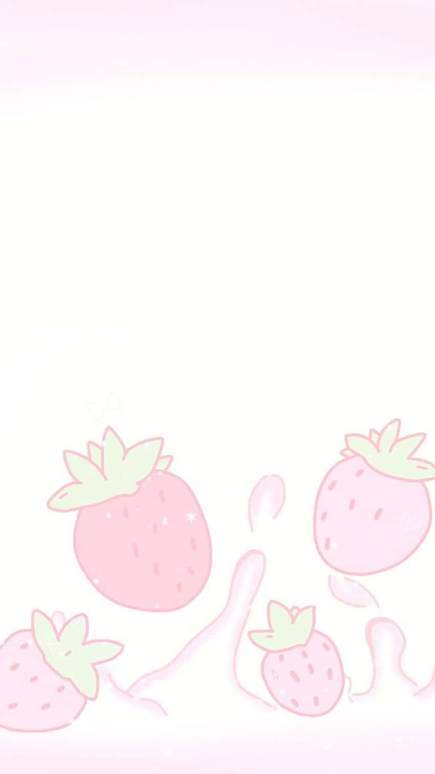 Pink Pastel Cute Strawberry Splash
