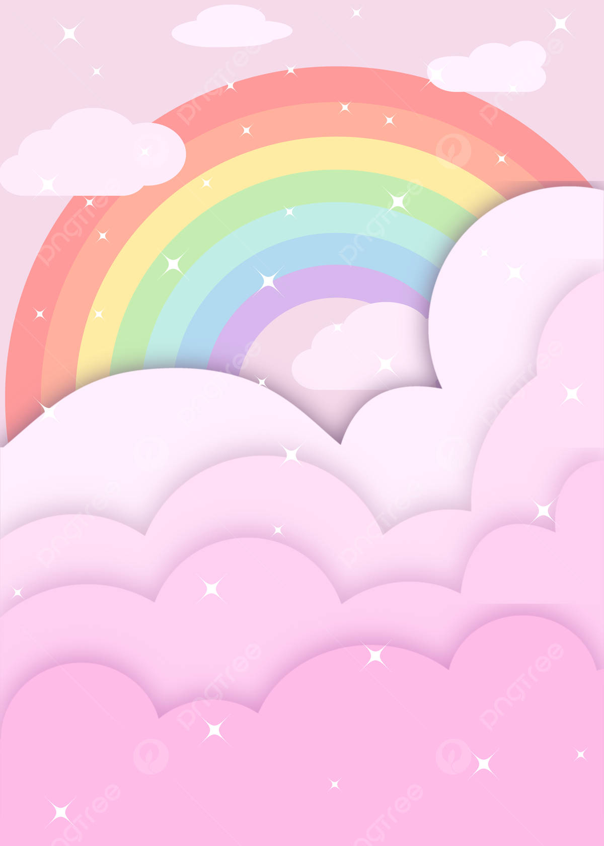 Pink Pastel Rainbow Background Background