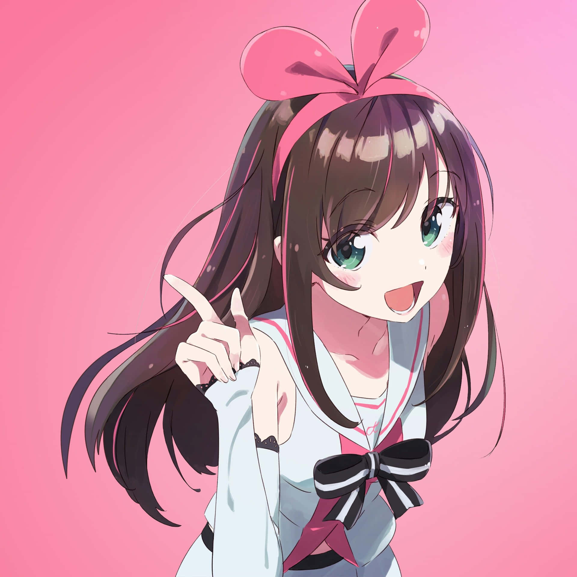 Pink Pfp Anime Girl In School Uniform Background