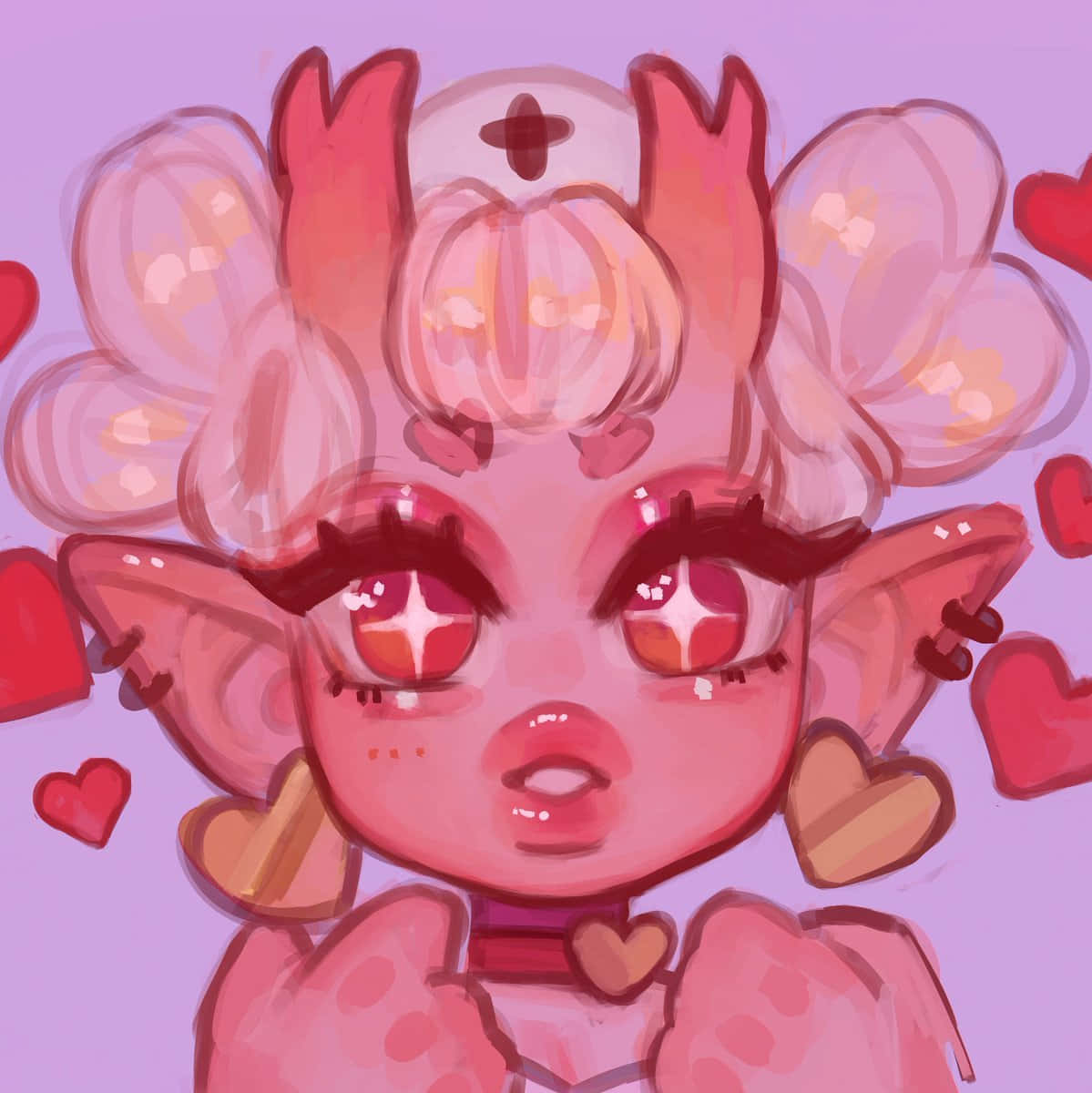 Pink Pfp Elfish Girl Kawaii Background